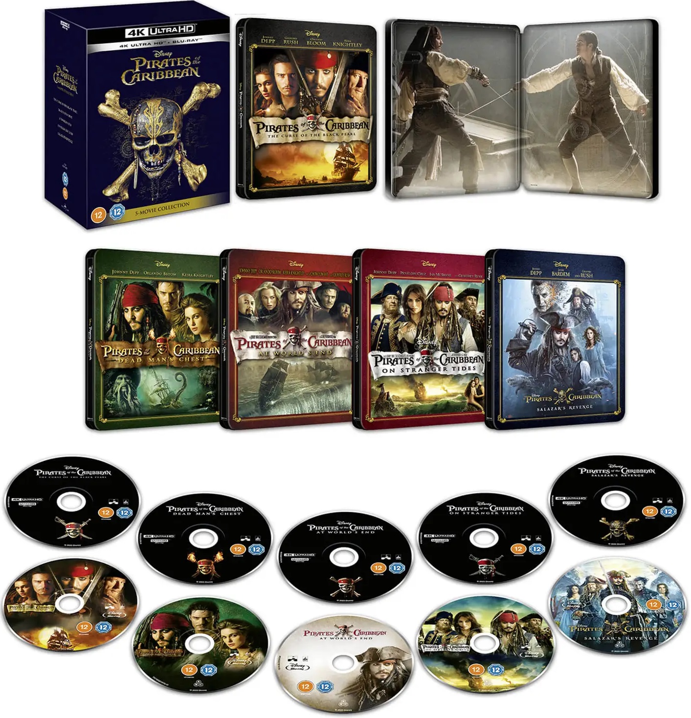 Pirates of the Caribbean: 5-Movie Collection [12] 4K UHD Box Set
